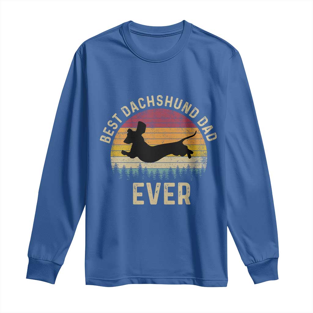 Dachshund Dog Dad Long Sleeve Shirt Vintage 60s 70s Retro Fathers Day Gift for Dog Lovers - Wonder Print Shop