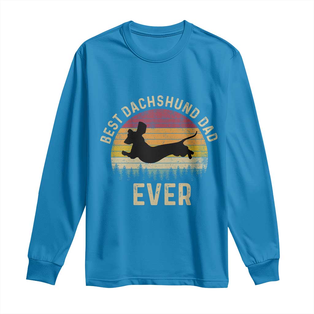 Dachshund Dog Dad Long Sleeve Shirt Vintage 60s 70s Retro Fathers Day Gift for Dog Lovers - Wonder Print Shop