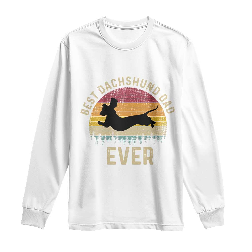 Dachshund Dog Dad Long Sleeve Shirt Vintage 60s 70s Retro Fathers Day Gift for Dog Lovers - Wonder Print Shop