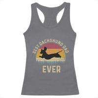 Dachshund Dog Dad Racerback Tank Top Vintage 60s 70s Retro Fathers Day Gift for Dog Lovers - Wonder Print Shop