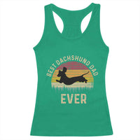 Dachshund Dog Dad Racerback Tank Top Vintage 60s 70s Retro Fathers Day Gift for Dog Lovers - Wonder Print Shop