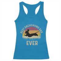 Dachshund Dog Dad Racerback Tank Top Vintage 60s 70s Retro Fathers Day Gift for Dog Lovers - Wonder Print Shop