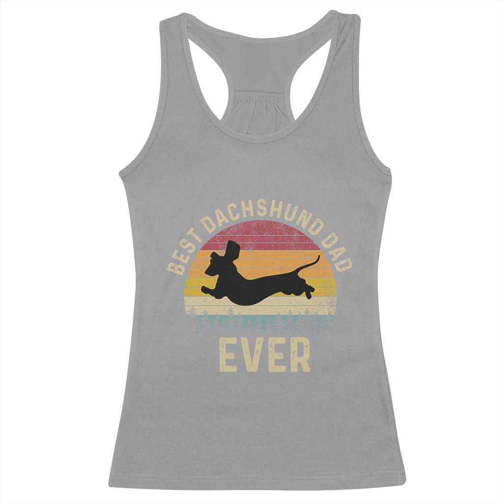 Dachshund Dog Dad Racerback Tank Top Vintage 60s 70s Retro Fathers Day Gift for Dog Lovers - Wonder Print Shop