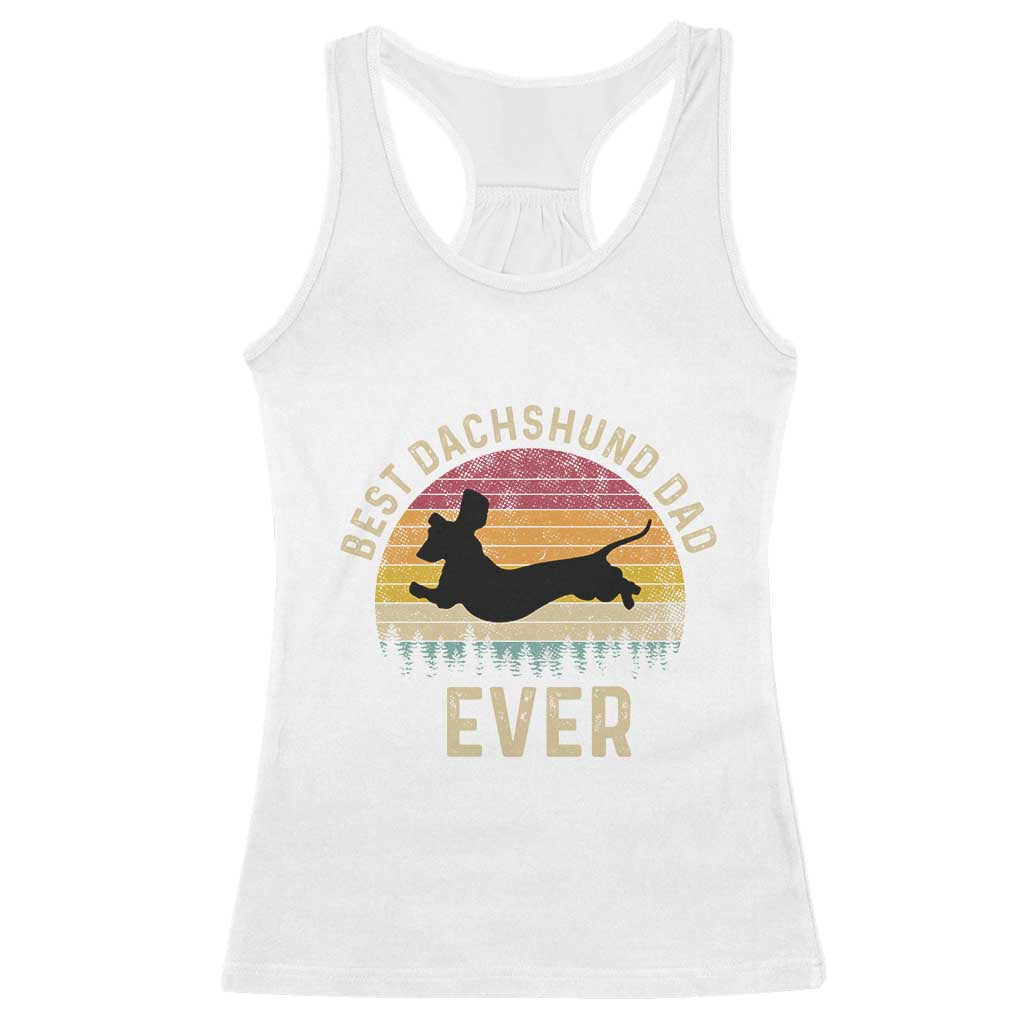 Dachshund Dog Dad Racerback Tank Top Vintage 60s 70s Retro Fathers Day Gift for Dog Lovers - Wonder Print Shop