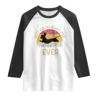 Dachshund Dog Dad Raglan Shirt Vintage 60s 70s Retro Fathers Day Gift for Dog Lovers - Wonder Print Shop