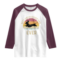 Dachshund Dog Dad Raglan Shirt Vintage 60s 70s Retro Fathers Day Gift for Dog Lovers - Wonder Print Shop