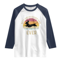 Dachshund Dog Dad Raglan Shirt Vintage 60s 70s Retro Fathers Day Gift for Dog Lovers - Wonder Print Shop