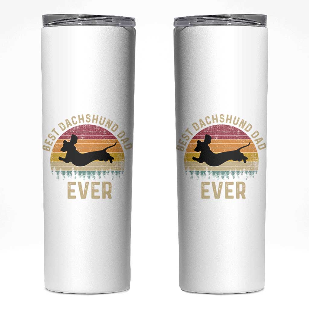 Dachshund Dog Dad Skinny Tumbler Vintage 60s 70s Retro Fathers Day Gift for Dog Lovers - Wonder Print Shop