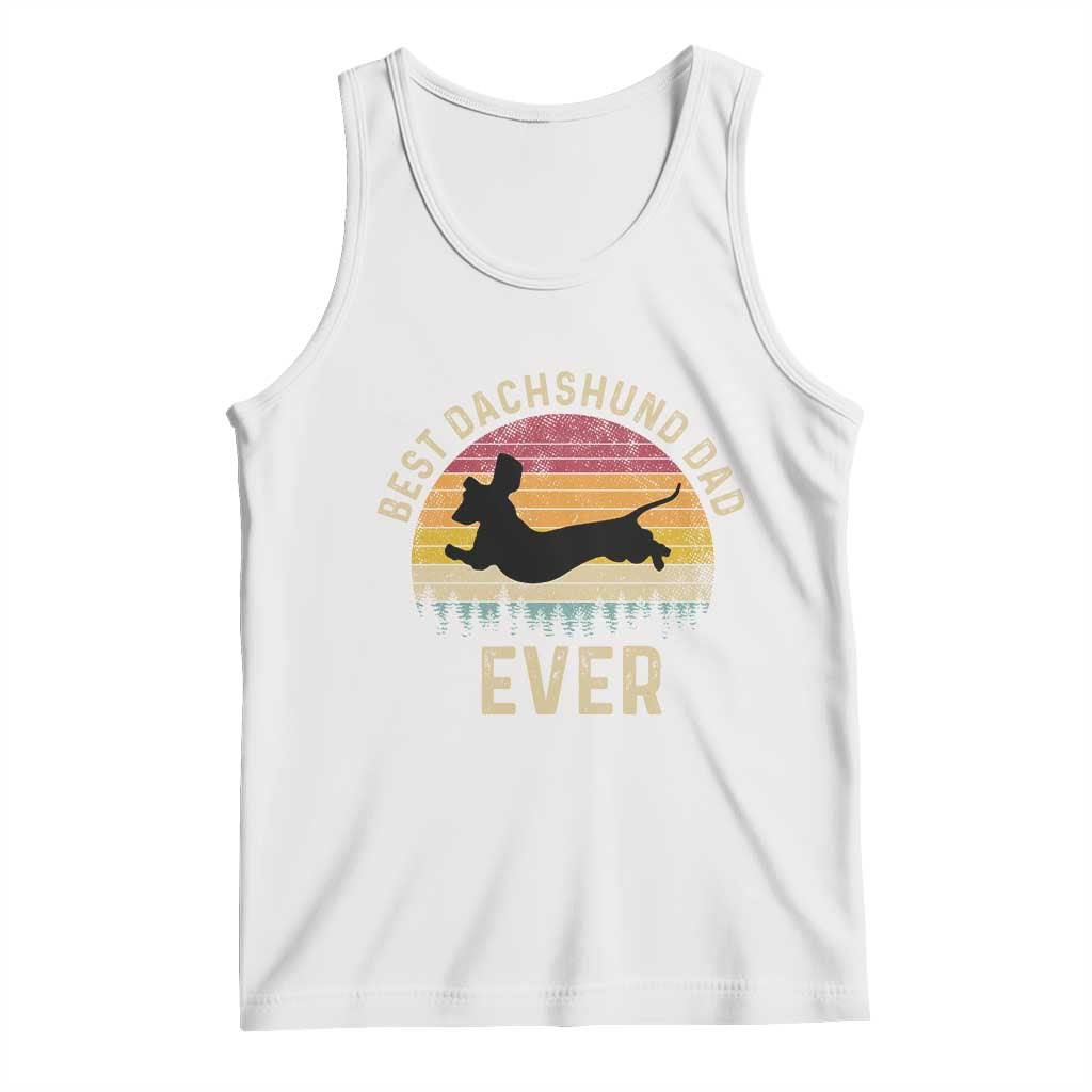 Dachshund Dog Dad Tank Top Vintage 60s 70s Retro Fathers Day Gift for Dog Lovers - Wonder Print Shop