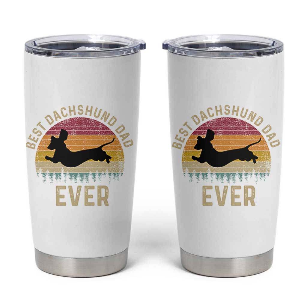 Dachshund Dog Dad Tumbler Cup Vintage 60s 70s Retro Fathers Day Gift for Dog Lovers - Wonder Print Shop