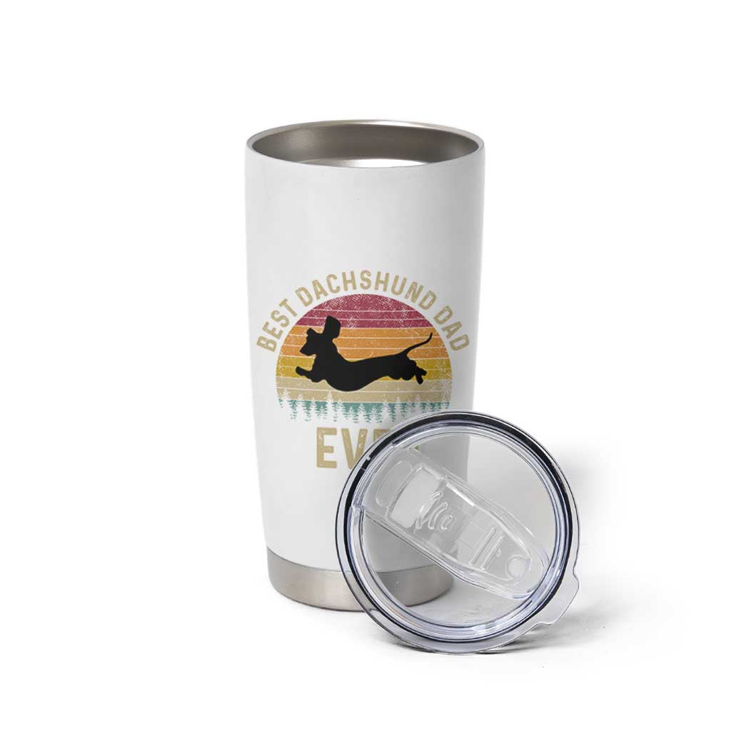 Dachshund Dog Dad Tumbler Cup Vintage 60s 70s Retro Fathers Day Gift for Dog Lovers - Wonder Print Shop