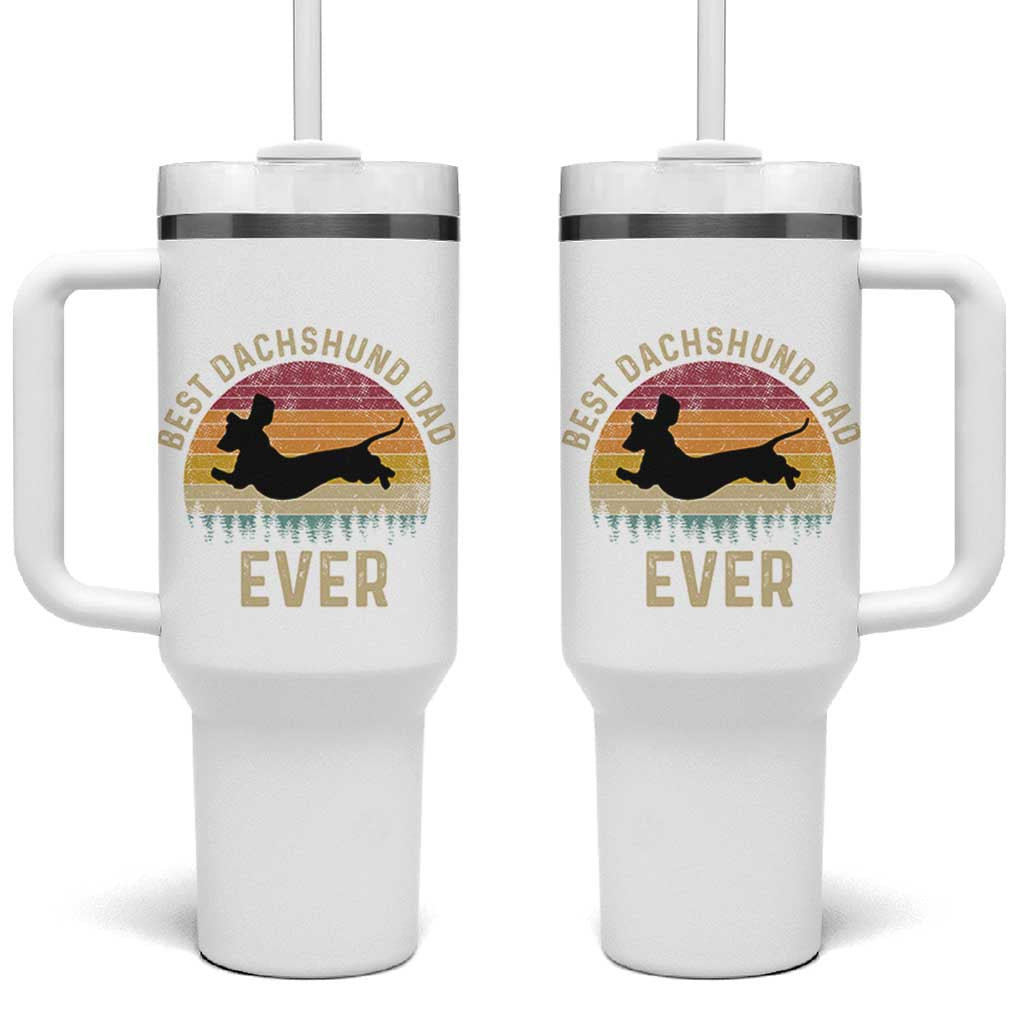 Dachshund Dog Dad Tumbler With Handle Vintage 60s 70s Retro Fathers Day Gift for Dog Lovers - Wonder Print Shop