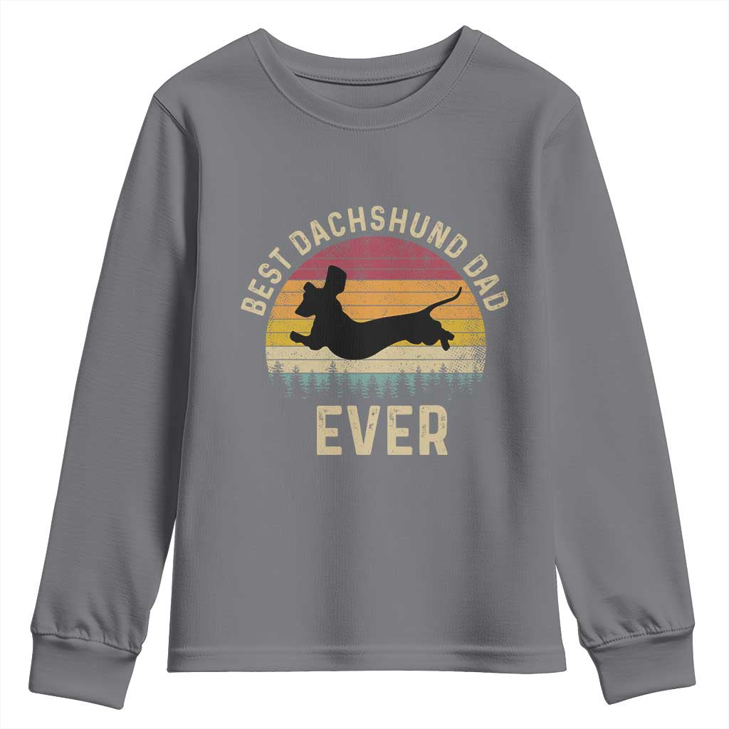 Dachshund Dog Dad Youth Sweatshirt Vintage 60s 70s Retro Fathers Day Gift for Dog Lovers - Wonder Print Shop