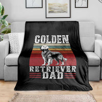 Retro Dog Golden Dad Throw Blanket Fathers Day Gift for Dog Lovers Golden Retriever Dad - Wonder Print Shop