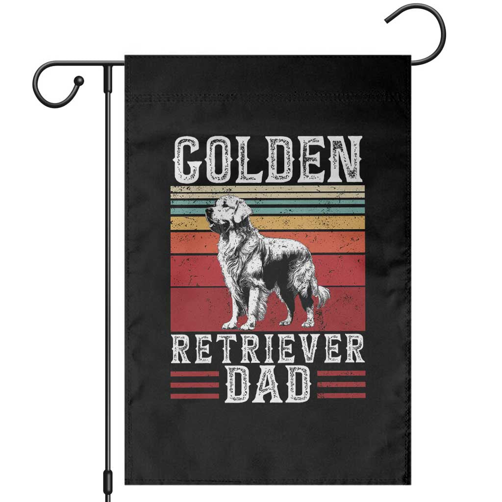 Retro Dog Golden Dad Garden Flag Fathers Day Gift for Dog Lovers Golden Retriever Dad - Wonder Print Shop