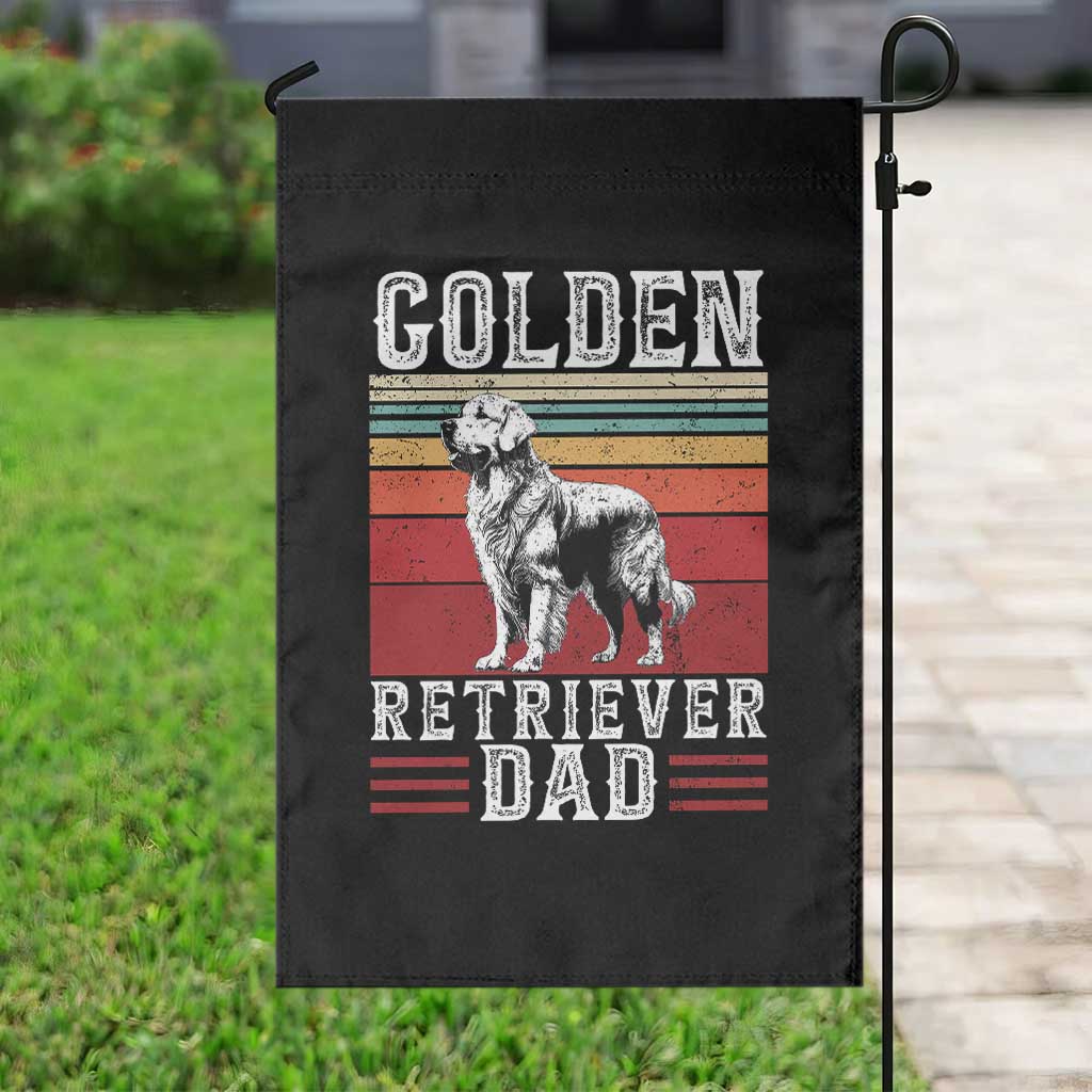 Retro Dog Golden Dad Garden Flag Fathers Day Gift for Dog Lovers Golden Retriever Dad - Wonder Print Shop