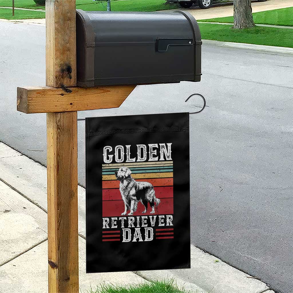 Retro Dog Golden Dad Garden Flag Fathers Day Gift for Dog Lovers Golden Retriever Dad - Wonder Print Shop