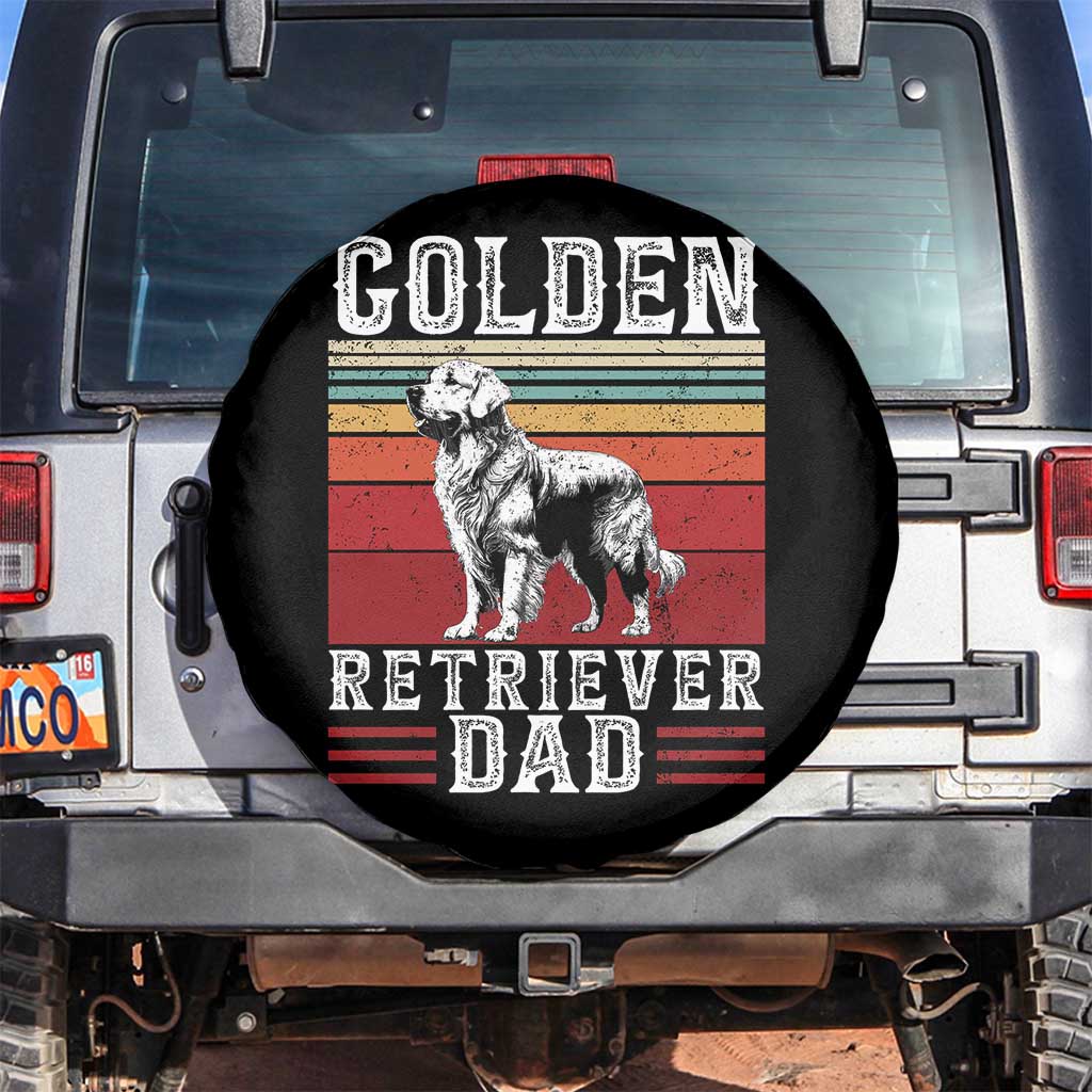 Retro Dog Golden Dad Spare Tire Cover Fathers Day Gift for Dog Lovers Golden Retriever Dad - Wonder Print Shop