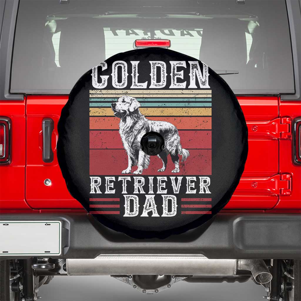 Retro Dog Golden Dad Spare Tire Cover Fathers Day Gift for Dog Lovers Golden Retriever Dad - Wonder Print Shop