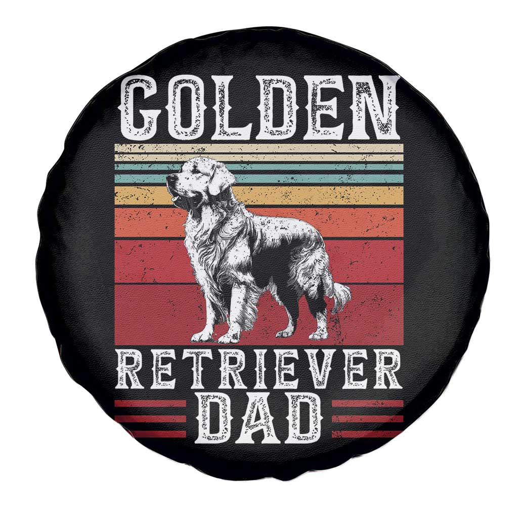Retro Dog Golden Dad Spare Tire Cover Fathers Day Gift for Dog Lovers Golden Retriever Dad - Wonder Print Shop