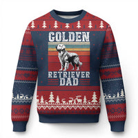 Retro Dog Golden Dad Ugly Christmas Sweater Fathers Day Gift for Dog Lovers Golden Retriever Dad - Wonder Print Shop