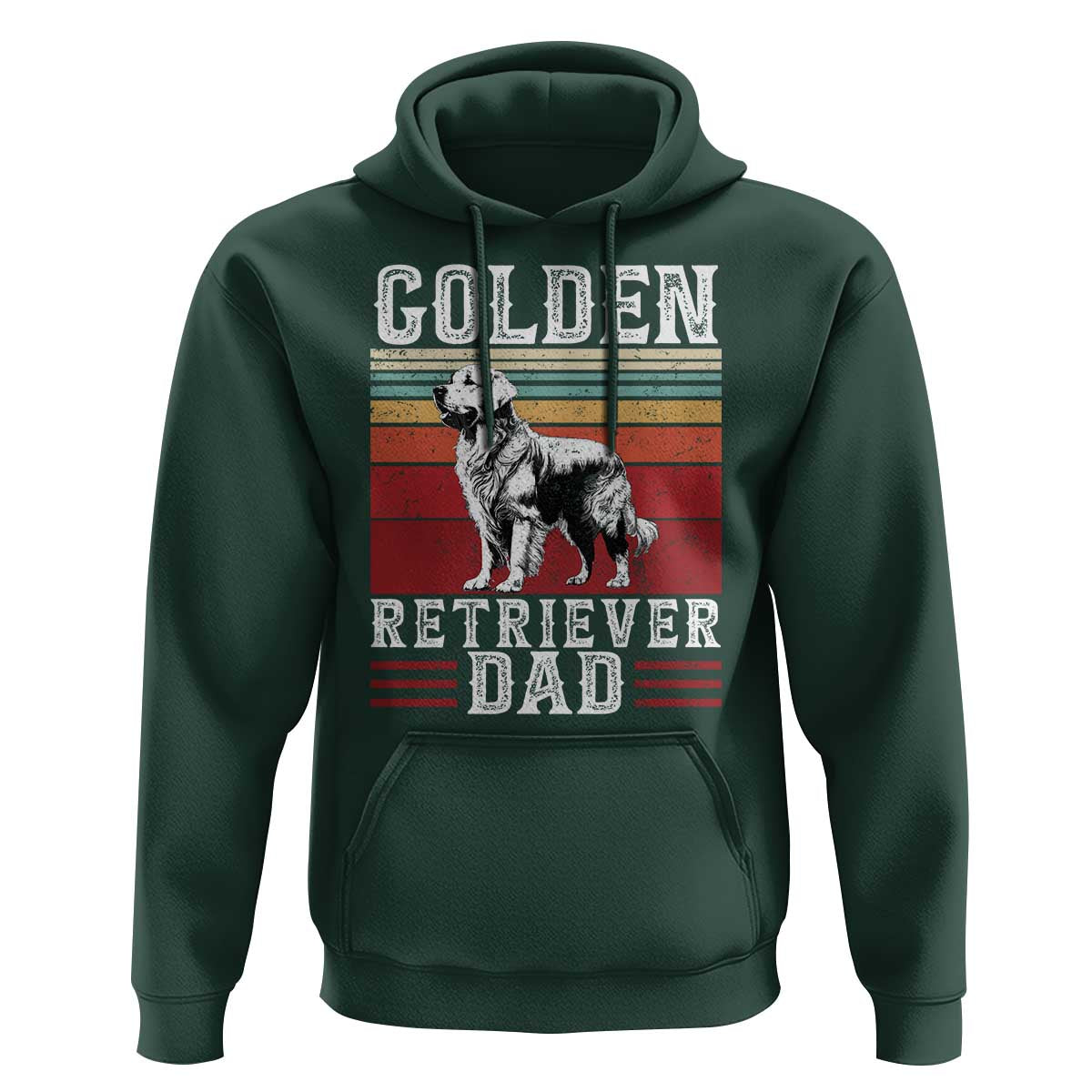 Retro Dog Golden Dad Hoodie Fathers Day Gift for Dog Lovers Golden Retriever Dad - Wonder Print Shop