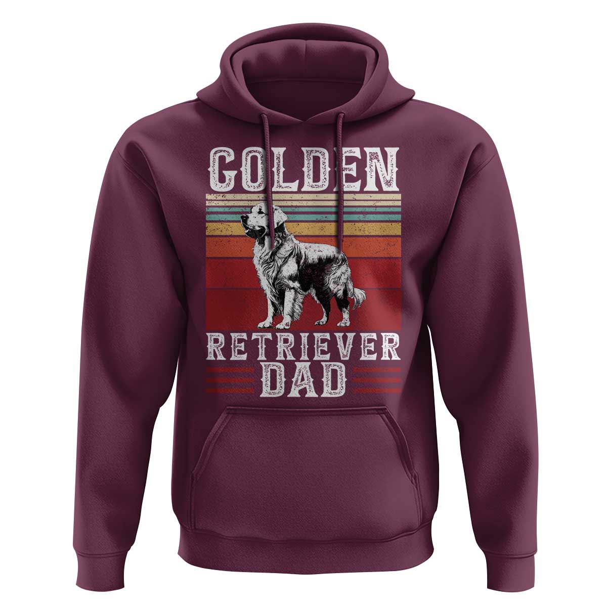 Retro Dog Golden Dad Hoodie Fathers Day Gift for Dog Lovers Golden Retriever Dad - Wonder Print Shop