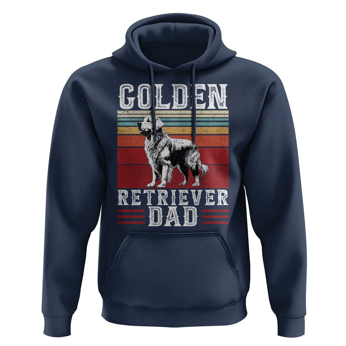 Retro Dog Golden Dad Hoodie Fathers Day Gift for Dog Lovers Golden Retriever Dad - Wonder Print Shop
