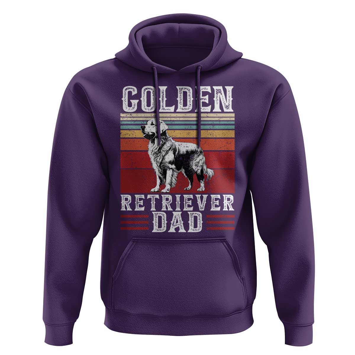 Retro Dog Golden Dad Hoodie Fathers Day Gift for Dog Lovers Golden Retriever Dad - Wonder Print Shop