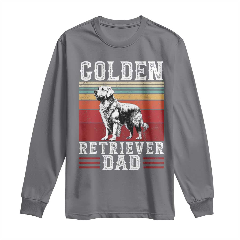 Retro Dog Golden Dad Long Sleeve Shirt Fathers Day Gift for Dog Lovers Golden Retriever Dad - Wonder Print Shop