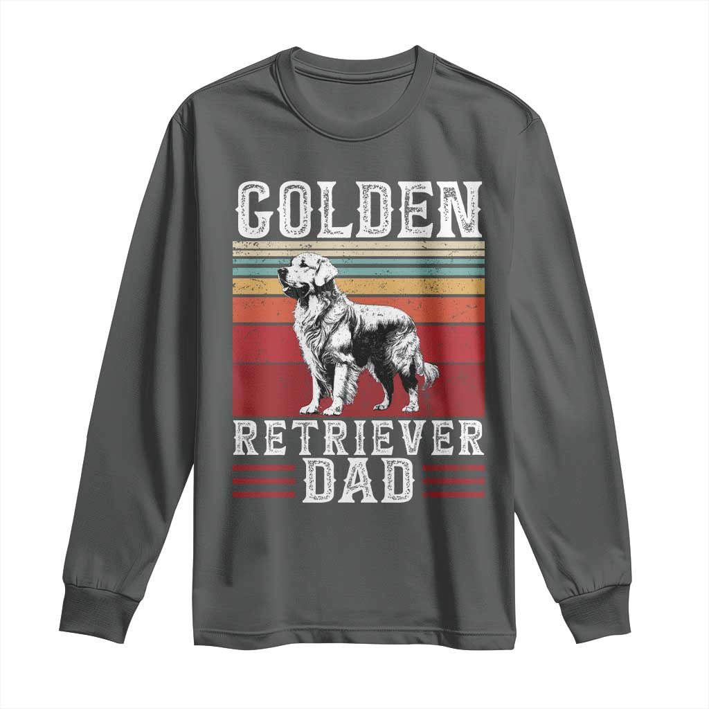 Retro Dog Golden Dad Long Sleeve Shirt Fathers Day Gift for Dog Lovers Golden Retriever Dad - Wonder Print Shop
