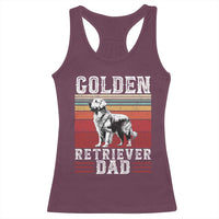 Retro Dog Golden Dad Racerback Tank Top Fathers Day Gift for Dog Lovers Golden Retriever Dad - Wonder Print Shop