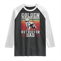 Retro Dog Golden Dad Raglan Shirt Fathers Day Gift for Dog Lovers Golden Retriever Dad - Wonder Print Shop