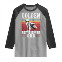 Retro Dog Golden Dad Raglan Shirt Fathers Day Gift for Dog Lovers Golden Retriever Dad - Wonder Print Shop