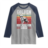 Retro Dog Golden Dad Raglan Shirt Fathers Day Gift for Dog Lovers Golden Retriever Dad - Wonder Print Shop