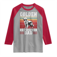 Retro Dog Golden Dad Raglan Shirt Fathers Day Gift for Dog Lovers Golden Retriever Dad - Wonder Print Shop