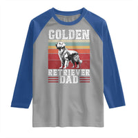 Retro Dog Golden Dad Raglan Shirt Fathers Day Gift for Dog Lovers Golden Retriever Dad - Wonder Print Shop