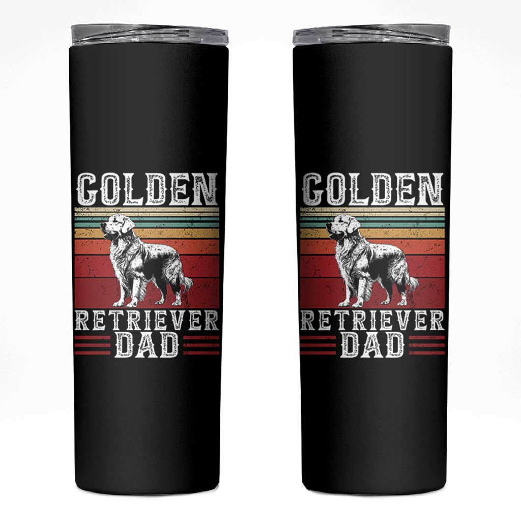Retro Dog Golden Dad Skinny Tumbler Fathers Day Gift for Dog Lovers Golden Retriever Dad - Wonder Print Shop