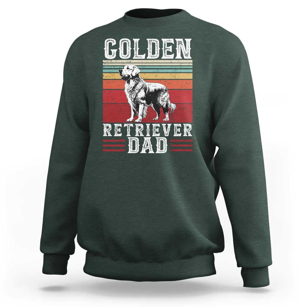 Retro Dog Golden Dad Sweatshirt Fathers Day Gift for Dog Lovers Golden Retriever Dad - Wonder Print Shop
