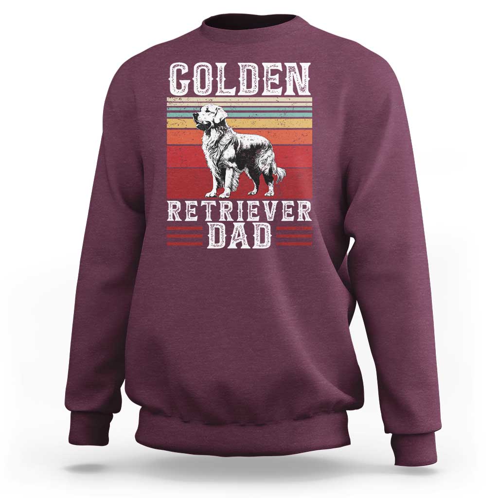 Retro Dog Golden Dad Sweatshirt Fathers Day Gift for Dog Lovers Golden Retriever Dad - Wonder Print Shop