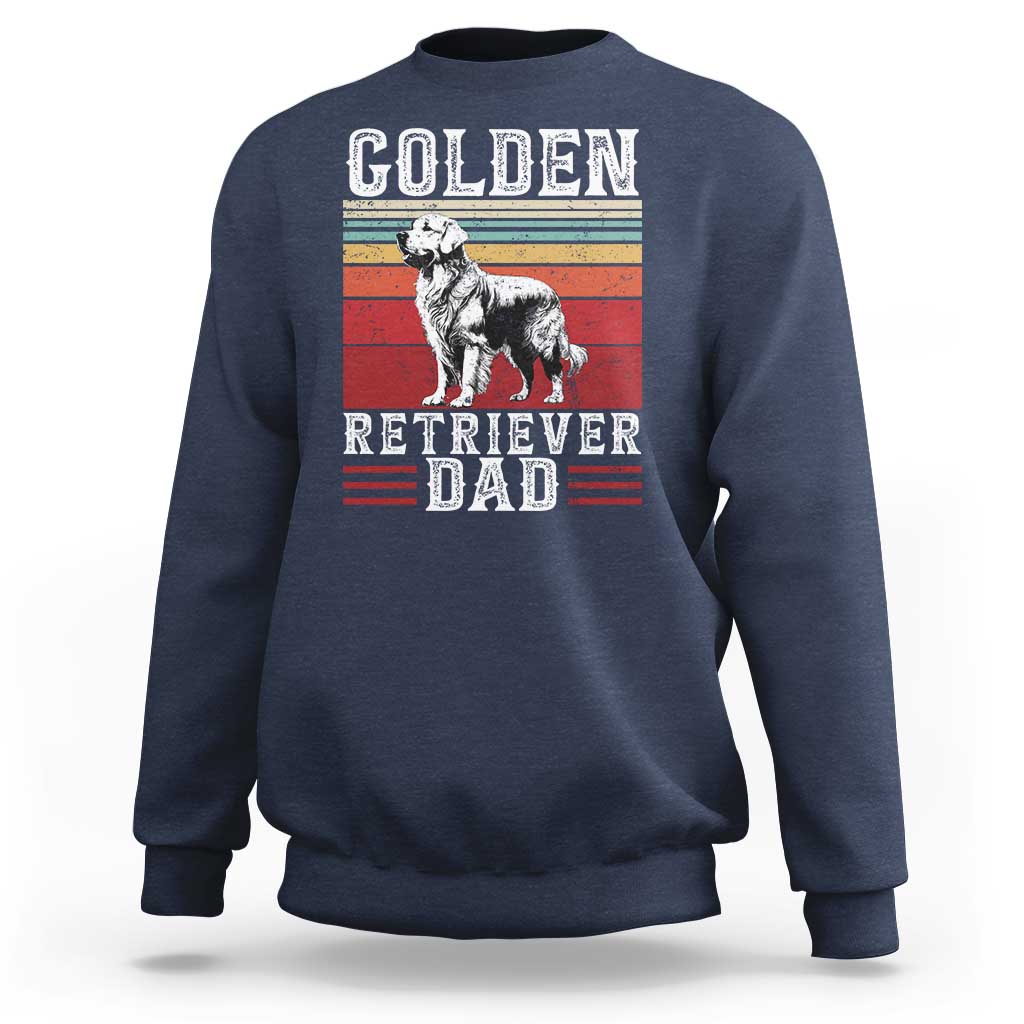 Retro Dog Golden Dad Sweatshirt Fathers Day Gift for Dog Lovers Golden Retriever Dad - Wonder Print Shop