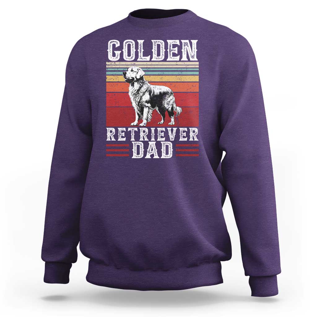 Retro Dog Golden Dad Sweatshirt Fathers Day Gift for Dog Lovers Golden Retriever Dad - Wonder Print Shop