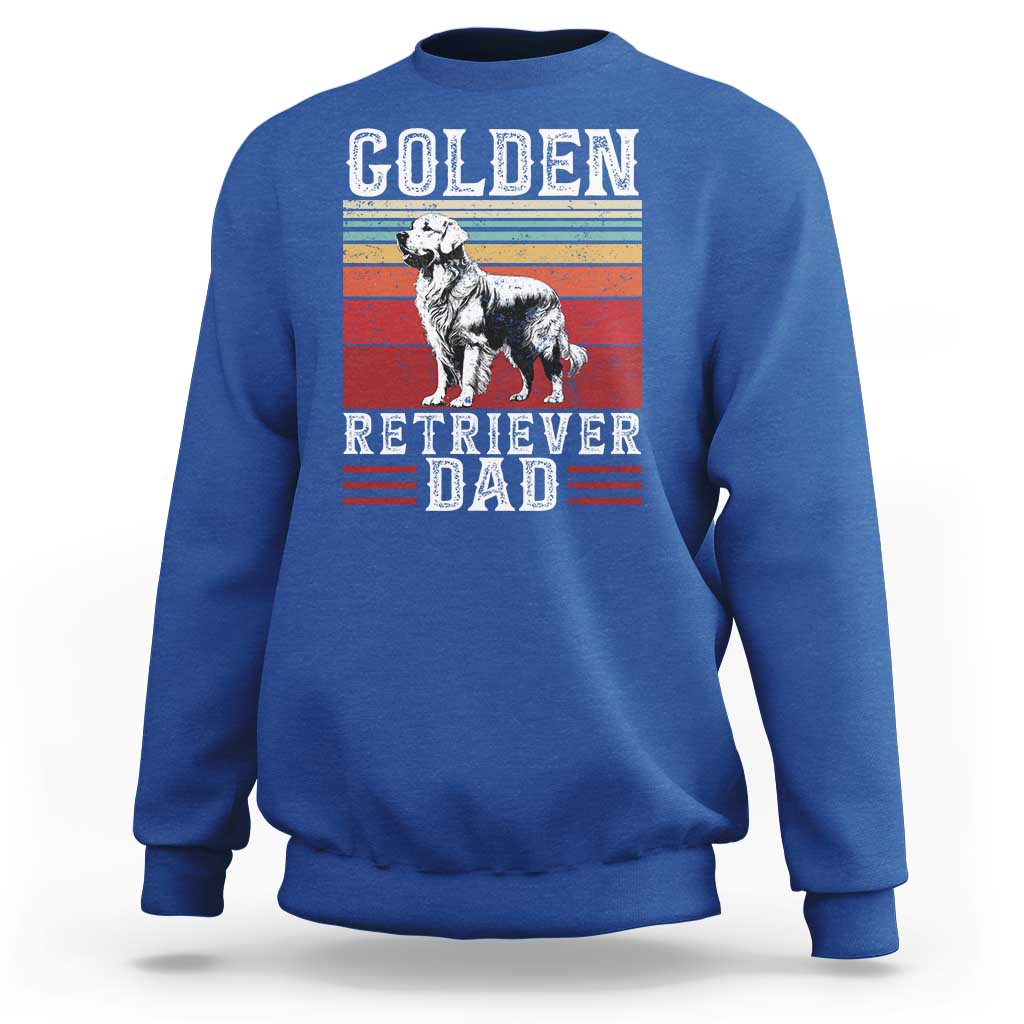 Retro Dog Golden Dad Sweatshirt Fathers Day Gift for Dog Lovers Golden Retriever Dad - Wonder Print Shop