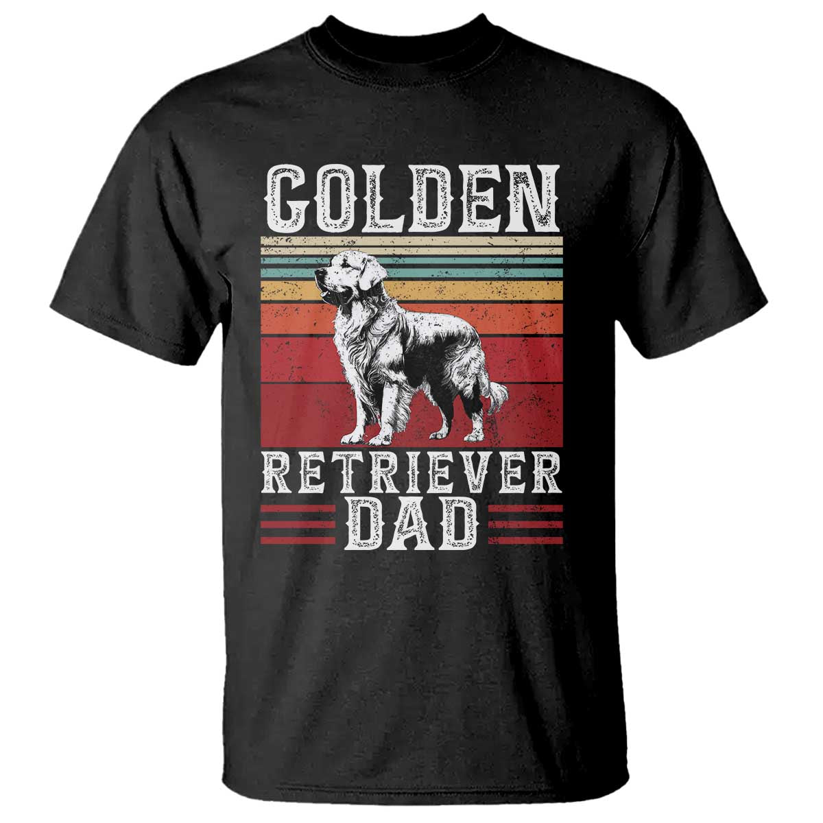 Retro Dog Golden Dad T Shirt Fathers Day Gift for Dog Lovers Golden Retriever Dad - Wonder Print Shop