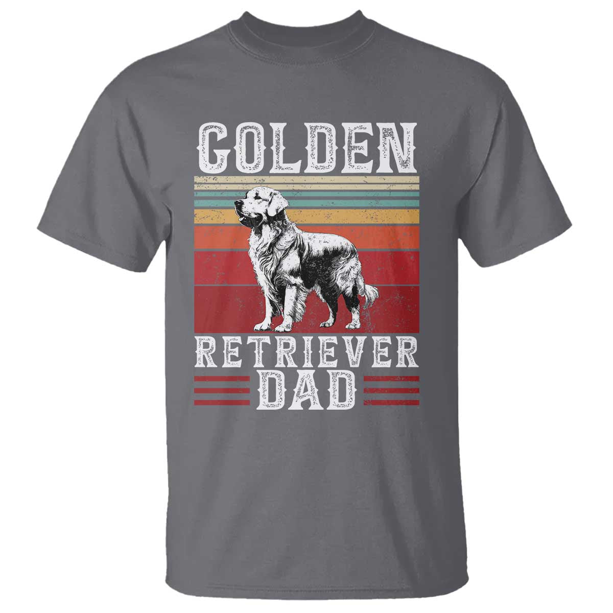 Retro Dog Golden Dad T Shirt Fathers Day Gift for Dog Lovers Golden Retriever Dad - Wonder Print Shop