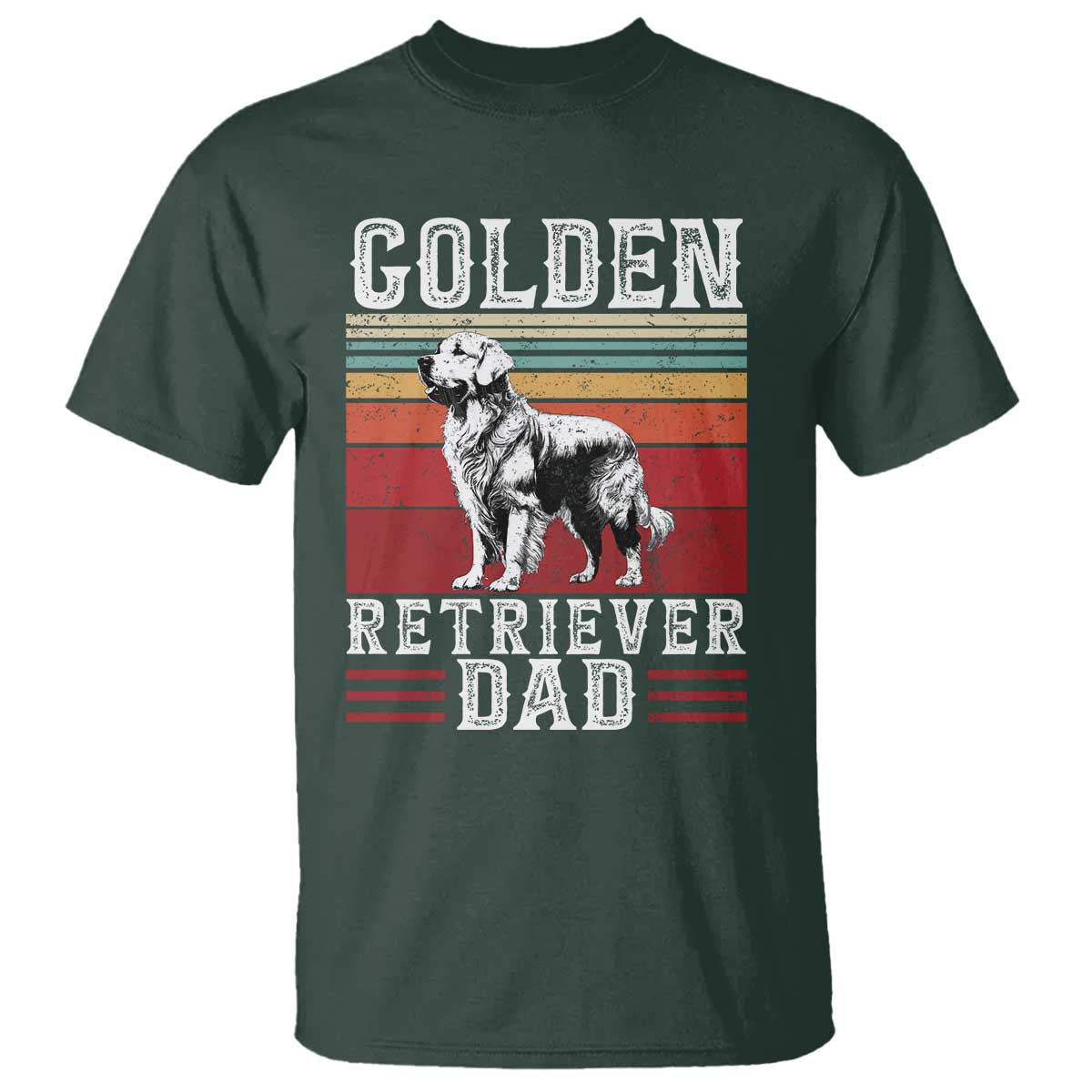 Retro Dog Golden Dad T Shirt Fathers Day Gift for Dog Lovers Golden Retriever Dad - Wonder Print Shop