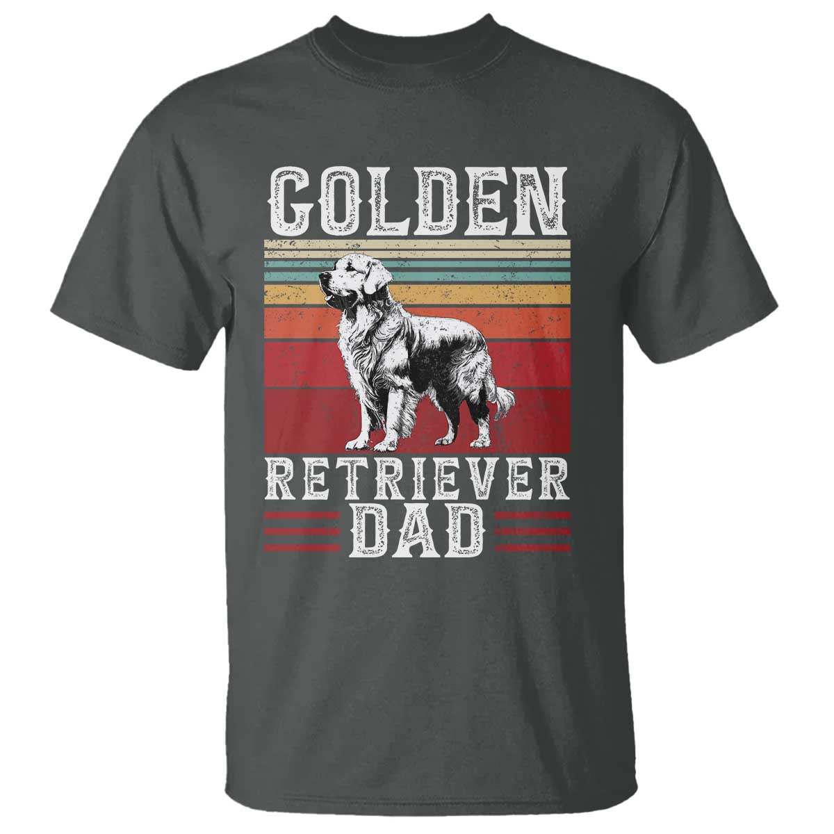 Retro Dog Golden Dad T Shirt Fathers Day Gift for Dog Lovers Golden Retriever Dad - Wonder Print Shop