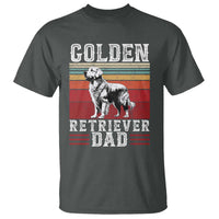 Retro Dog Golden Dad T Shirt Fathers Day Gift for Dog Lovers Golden Retriever Dad - Wonder Print Shop