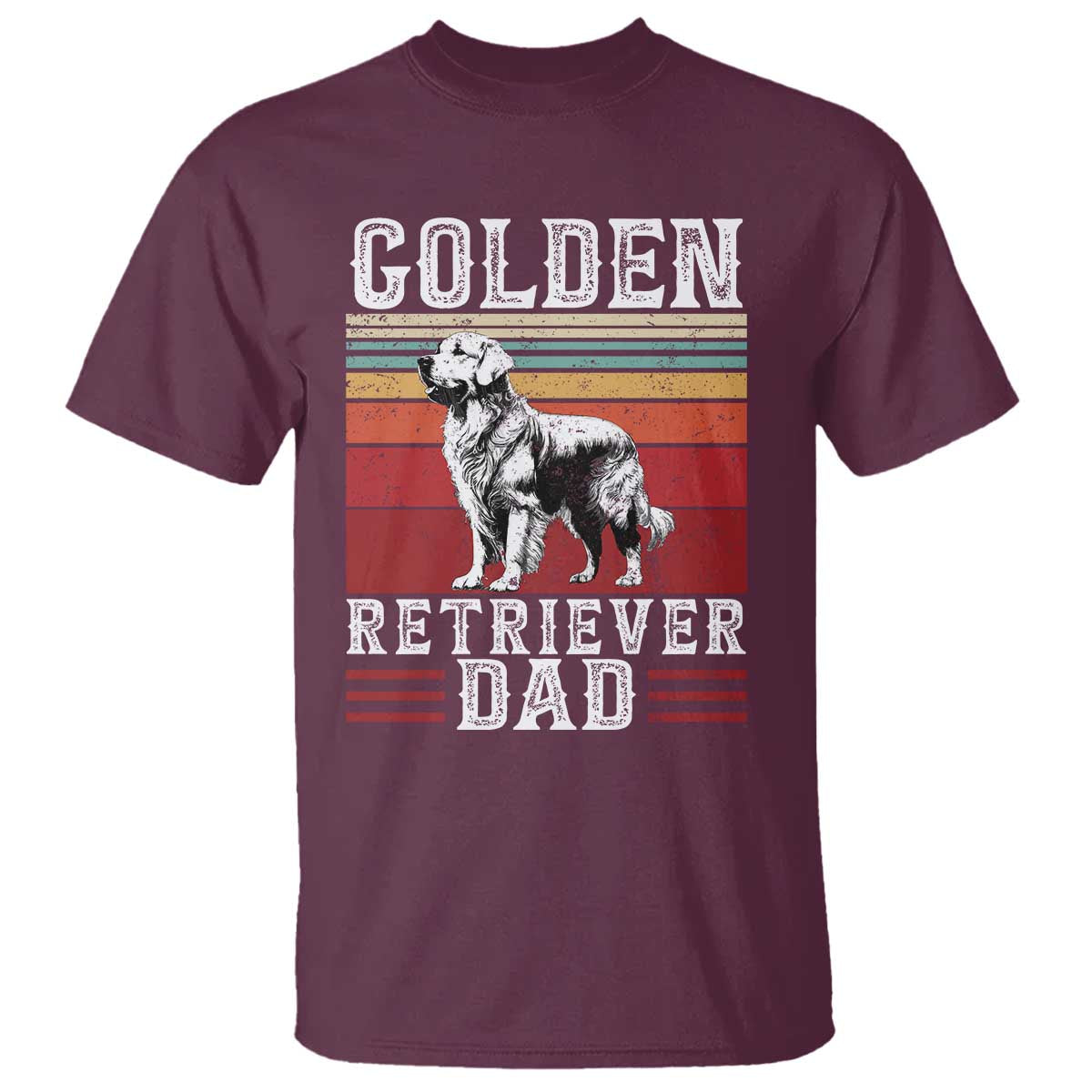 Retro Dog Golden Dad T Shirt Fathers Day Gift for Dog Lovers Golden Retriever Dad - Wonder Print Shop