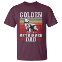 Retro Dog Golden Dad T Shirt Fathers Day Gift for Dog Lovers Golden Retriever Dad - Wonder Print Shop